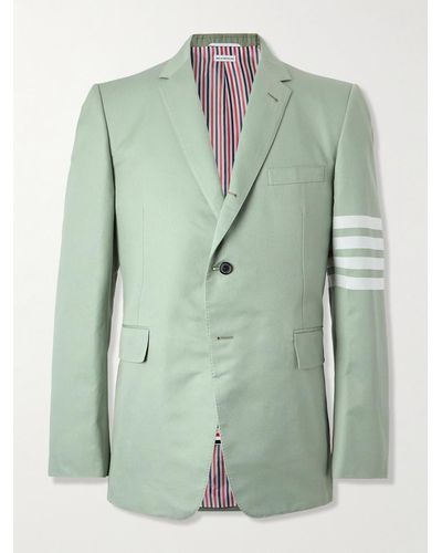 Thom Browne Slim-fit Striped Cotton-twill Blazer - Green