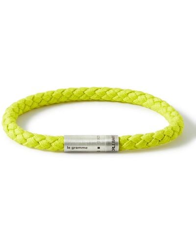 Le Gramme Orlebar Brown 7g Braided Cord And Sterling Silver Bracelet - Yellow