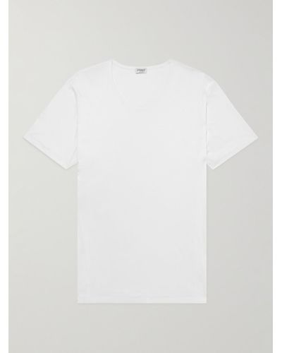Zimmerli of Switzerland Sea Island Cotton-jersey T-shirt - White