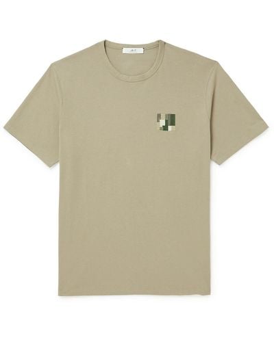 MR P. Embroidered Cotton-jersey T-shirt - Brown