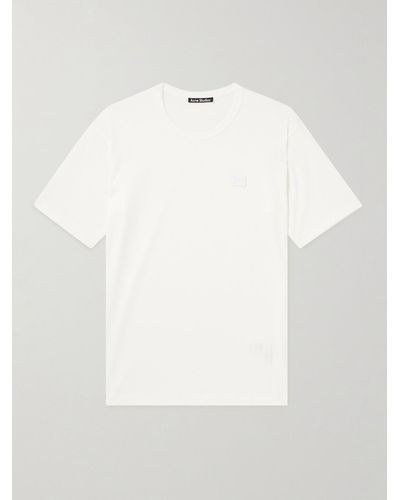 Acne Studios T-shirt in jersey di cotone con logo applicato Nash - Bianco