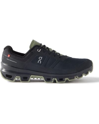 On Shoes Cloudventure Waterproof Neoprene-trimmed Mesh Running Sneakers - Black