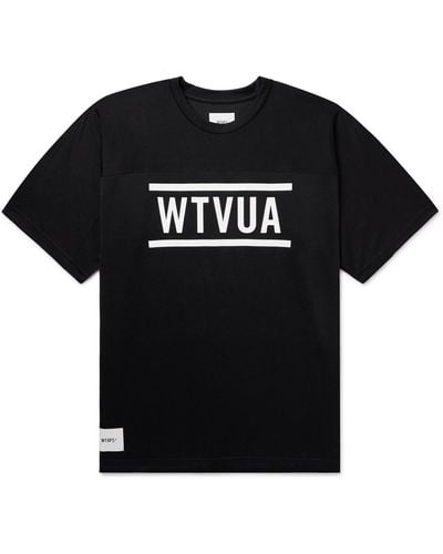 WTAPS Printed Cotton-blend Jersey T-shirt - Black