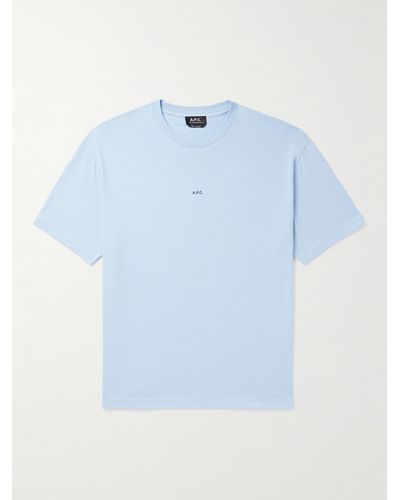 A.P.C. Kyle T-Shirt aus Baumwoll-Jersey mit Logoprint - Blau