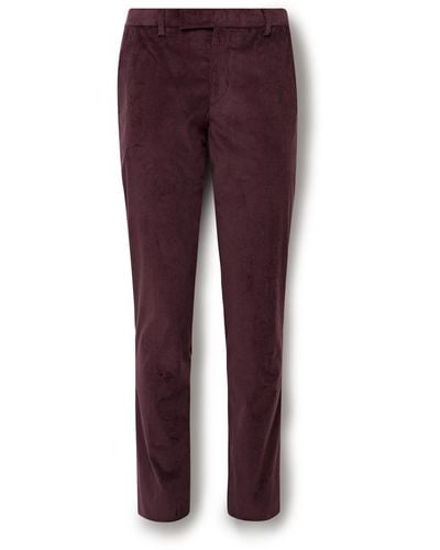 Paul Smith Slim-fit Cotton-blend Corduroy Suit Pants - Purple