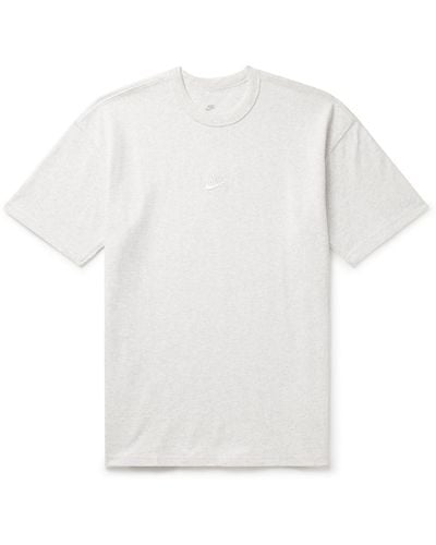 Nike Premium Essentials Logo-embroidered Cotton-jersey T-shirt - White