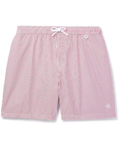 Loro Piana Bay Straight-leg Mid-length Striped Swim Shorts - Pink