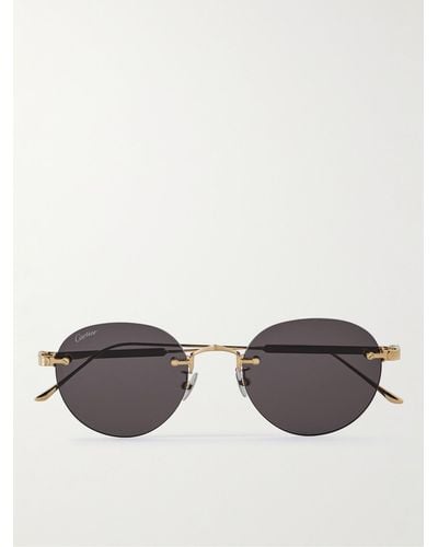 Cartier Rahmenlose Sonnenbrille mit goldfarbenen Details - Mettallic