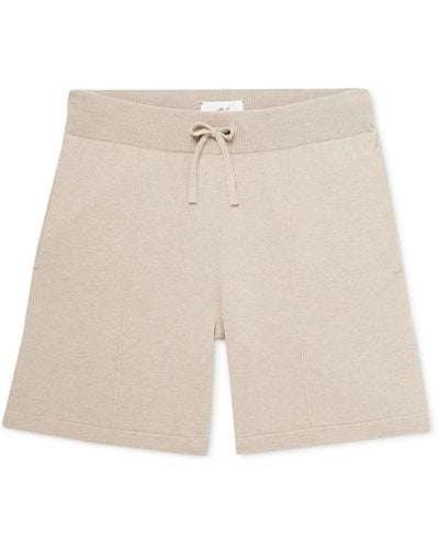 MR P. Straight-leg Pintucked Wool And Cashmere-blend Drawstring Shorts - Natural