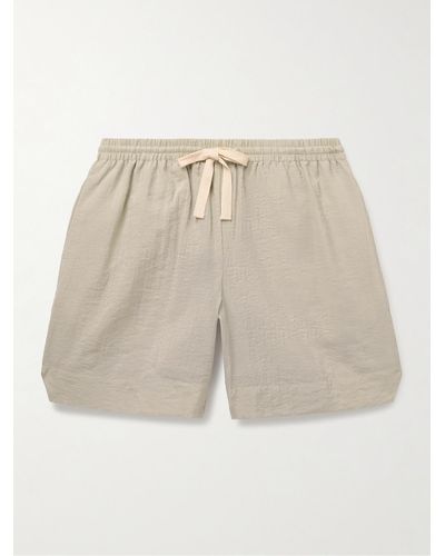 LE17SEPTEMBRE Novis Wide-leg Crinkled-shell Drawstring Shorts - Natural