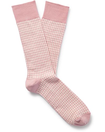 MR P. Jacquard-knit Stretch Cotton-blend Socks - Pink