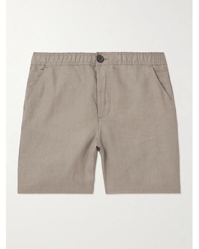 Oliver Spencer Osborne Straight-leg Linen Shorts - Grey