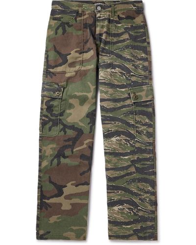 CHERRY LA Straight-leg Camouflage-print Cotton-canvas Pants - Green
