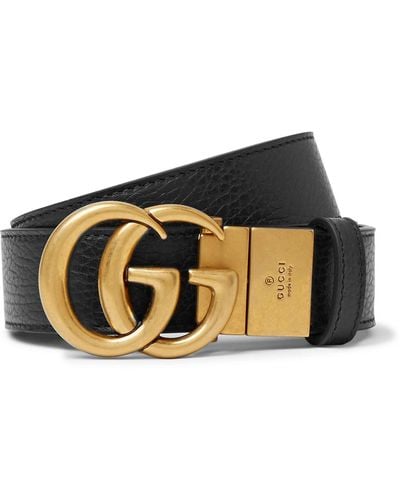 Gucci, Blondie 4cm Monogrammed Full-Grain Leather Belt, Men, Black, EU  80
