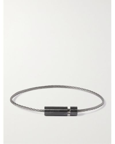 Le Gramme Brushed Blackened Sterling Silver Cable Bracelet