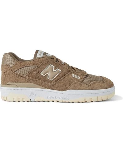 New Balance 550 Leather-trimmed Suede And Mesh Sneakers - Brown