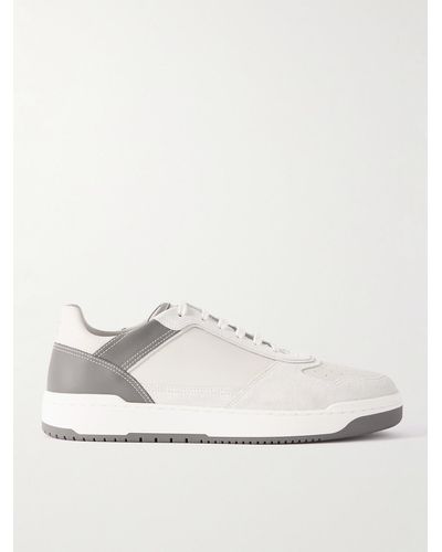 Brunello Cucinelli Suede And Leather Trainers - White