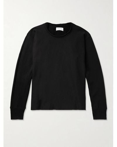 Les Tien Sweatshirt aus Baumwoll-Jersey in Distressed-Optik - Schwarz
