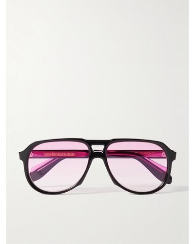 Cutler and Gross Aviator-style Acetate Sunglasses - Black