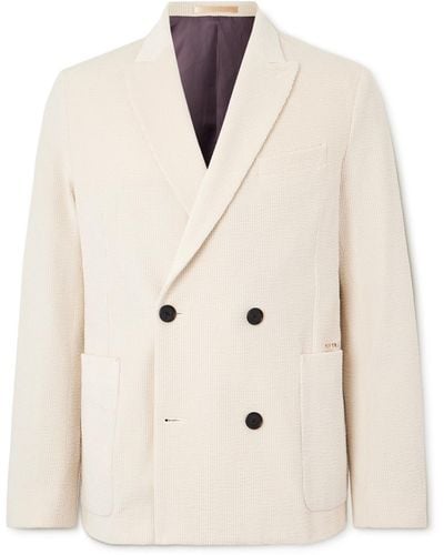 Pop Trading Co. Paul Smith Double-breasted Cotton-corduroy Blazer - Natural