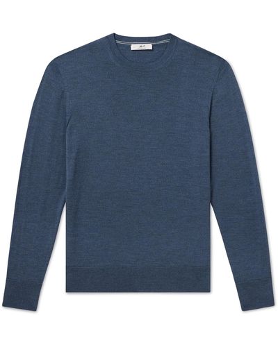 MR P. Slim-fit Merino Wool Sweater - Blue
