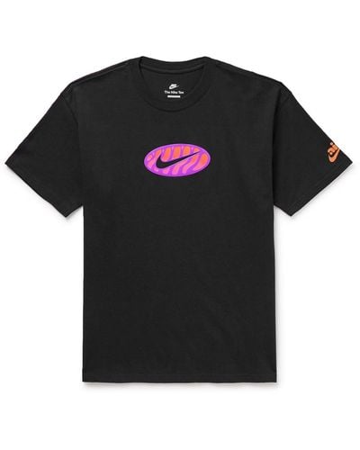 Nike Sportswear Logo-appliquéd Cotton-jersey T-shirt - Black