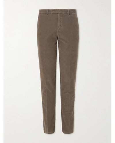 Boglioli Straight-leg Cotton-blend Corduroy Suit Pants - Brown