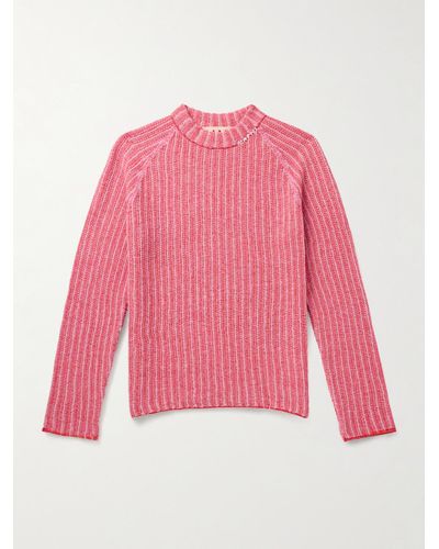 Marni Ribbed Virgin Wool And Cashmere-blend Jumper - Pink