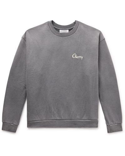CHERRY LA Logo-print Cotton-jersey Sweatshirt - Gray