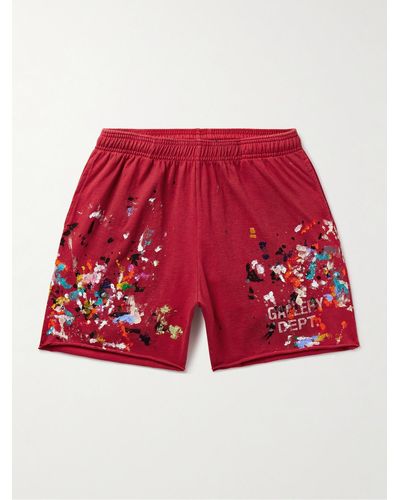 GALLERY DEPT. Insomnia gerade geschnittene Shorts aus Baumwoll-Jersey mit Farbspritzern und Logoprint - Rot