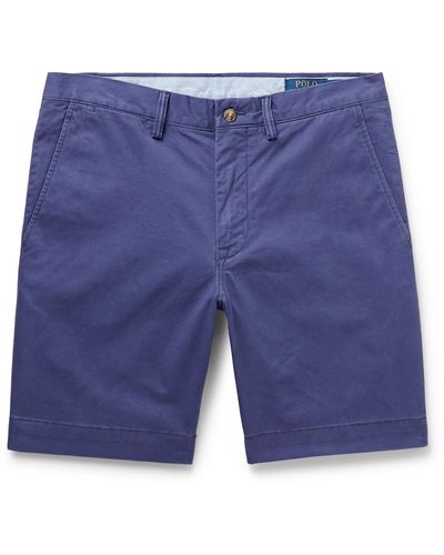 Polo Ralph Lauren Straight-leg Stretch-cotton Twill Shorts - Blue