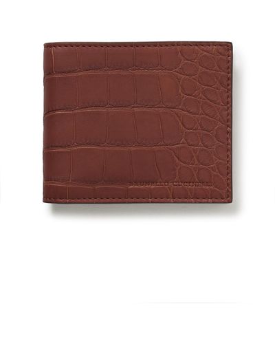 Brunello Cucinelli Croc-effect Leather Billfold Wallet - Red