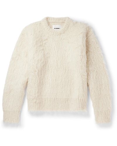 Jil Sander Brushed Mohair-blend Sweater - White
