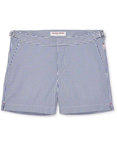 Orlebar Brown Setter Slim-fit Short-length Striped Seersucker Swim Shorts - Blue