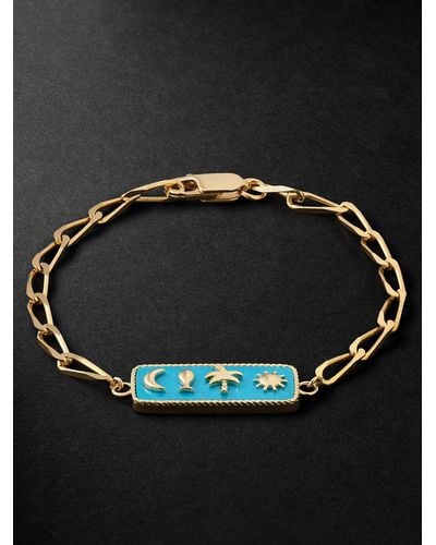 Yvonne Léon Symbolic Motives Armband aus Gold mit Türkis - Schwarz