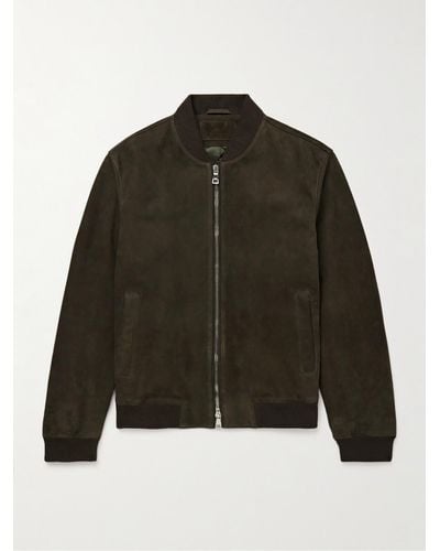 MR P. Suede Bomber Jacket - Green