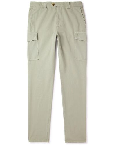 Brunello Cucinelli Straight-leg Cotton-gabardine Cargo Pants - Green