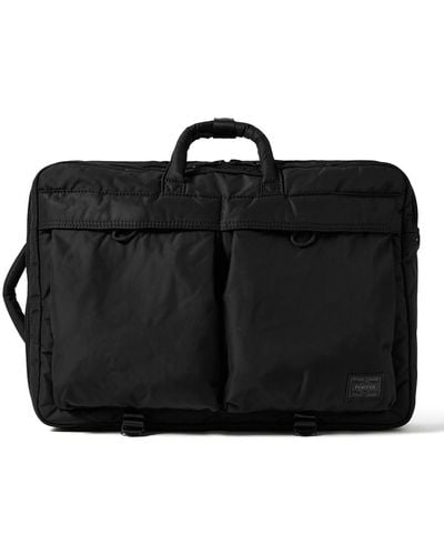 Porter-Yoshida and Co Senses 2way Convertible Nylon Briefcase - Black