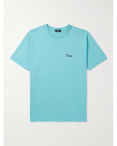 Dime T-Shirt aus Baumwoll-Jersey mit Logostickerei - Blau
