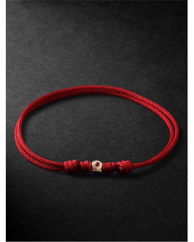 Luis Morais Gold, Ruby And Cord Bracelet - Red