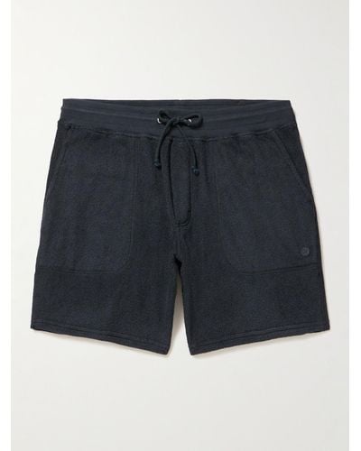 Outerknown High-tide Straight-leg Organic Cotton-blend Jersey Drawstring Shorts - Blue