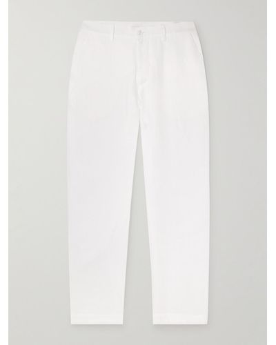 Loretta Caponi Straight-leg Linen Pants - White