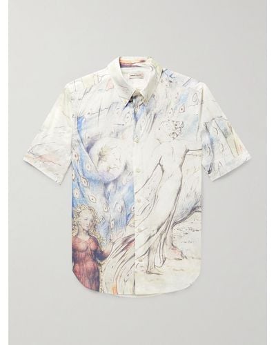 Alexander McQueen Slim-fit Printed Cotton-poplin Shirt - Multicolour