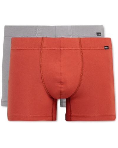 Hanro Essentials Two-pack Stretch-cotton Boxer Briefs - Red