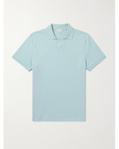 Club Monaco Johnny Stretch-cotton Piqué Polo Shirt - Blue