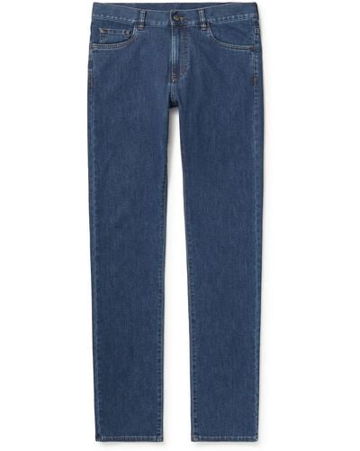 Canali Slim-fit Tapered Jeans - Blue