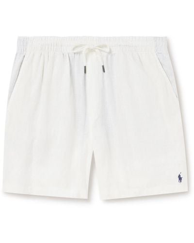 Polo Ralph Lauren Prepster Logo-embroidered Linen Drawstring Shorts - White