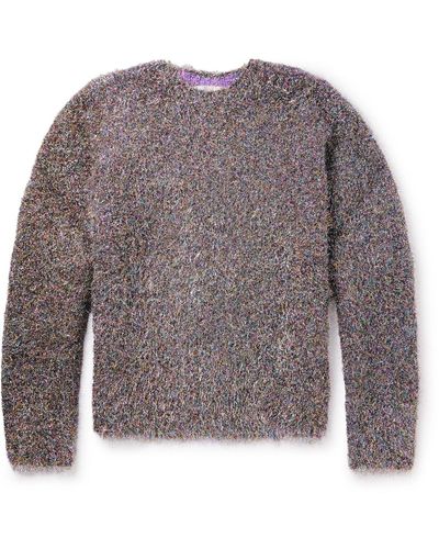 Jil Sander Metallic Knitted Sweater - Gray