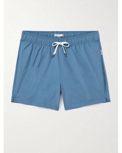 Onia Charles Straight-leg Mid-length Swim Shorts - Blue