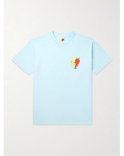 Sky High Farm Logo-print Organic Cotton-jersey T-shirt - Blue